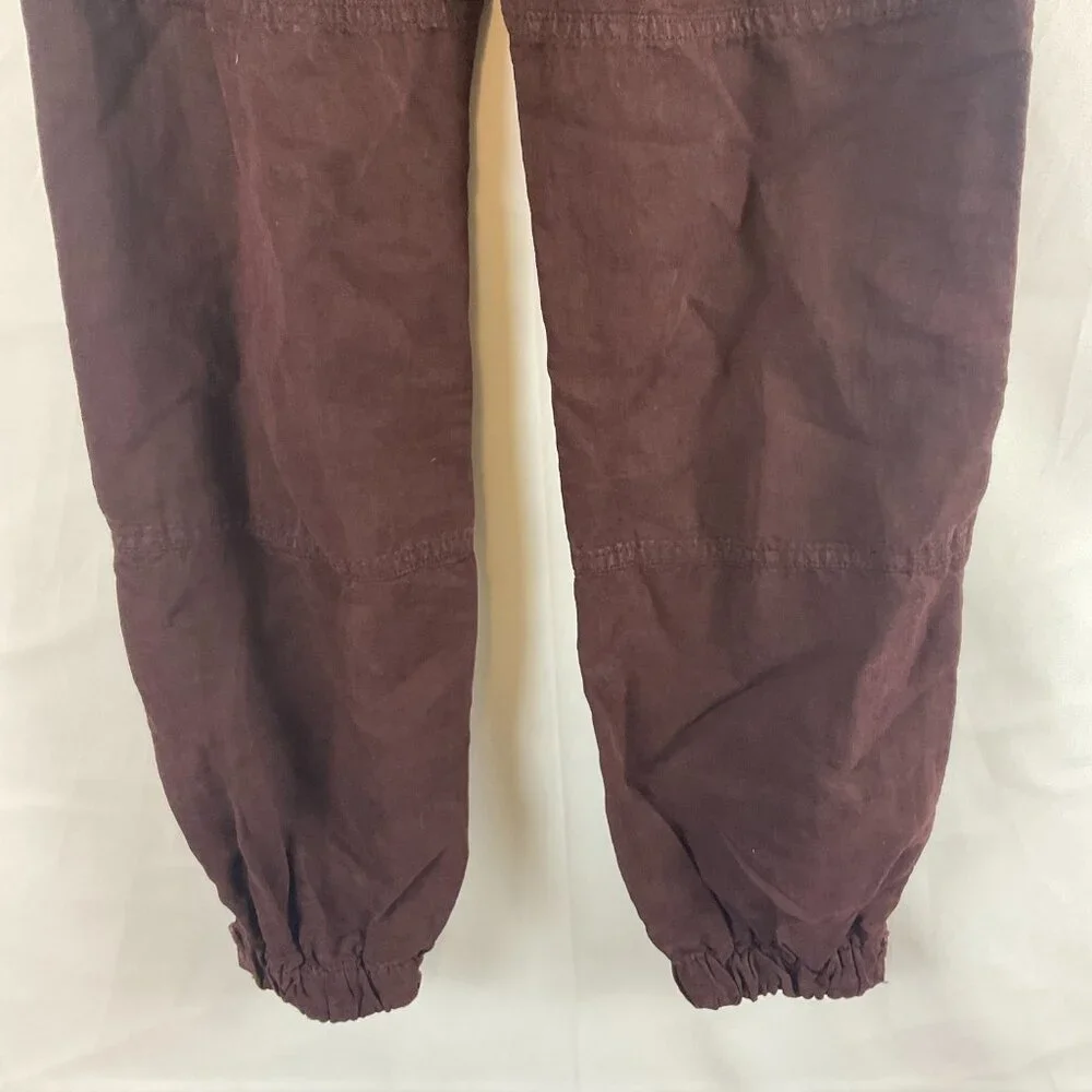 AllSaints Val Trouser Jogger Cargo Pants US 0 Reddish-Brown Snap Pockets